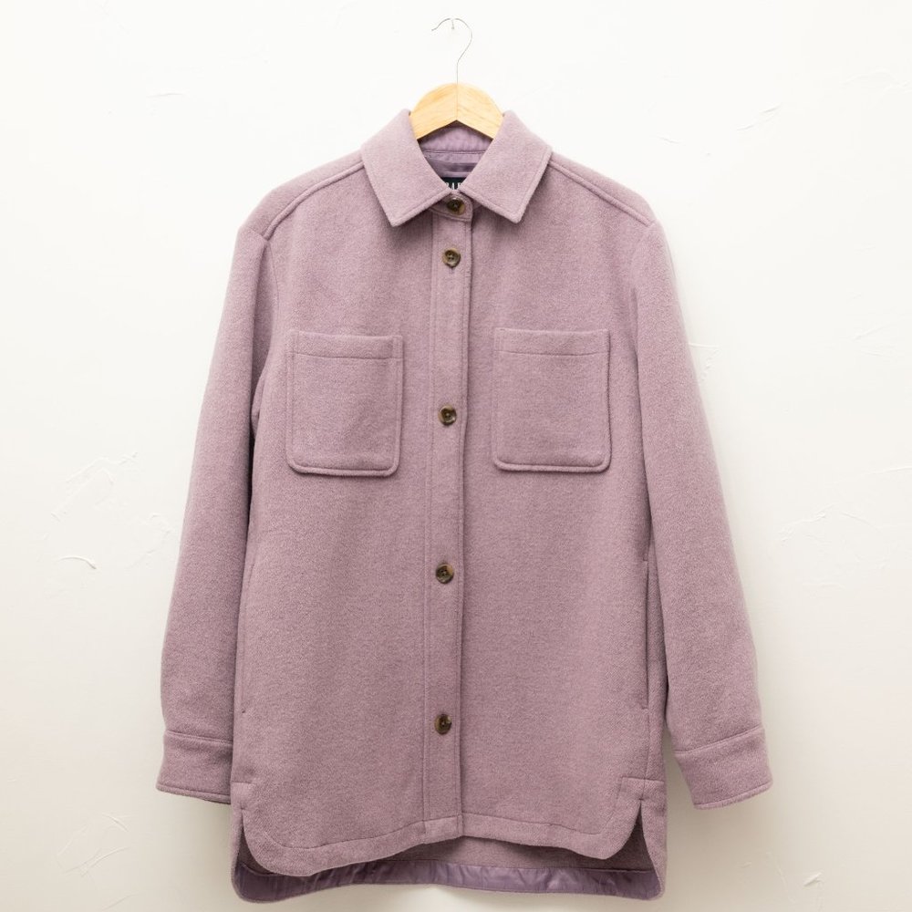 Recycled Wool Shirt Jacket - Amethyst Purple - Gap Small Tall (fits medium)